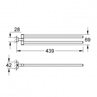 Полотенцедержатель для ванной поворотный настенный GROHE Essentials Cube 40624001