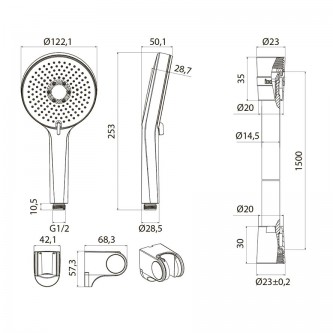 Душевой гарнитур для ванны IDDIS Optima Home OPH3FC0i16
