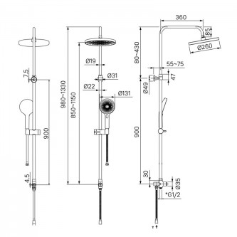 Термостат для душа GROHE Grohtherm 34143003 с гарнитуром IDDIS