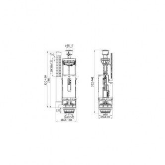 Арматура сливная для унитаза IDDIS Optima Home F012400-0009 2 режима