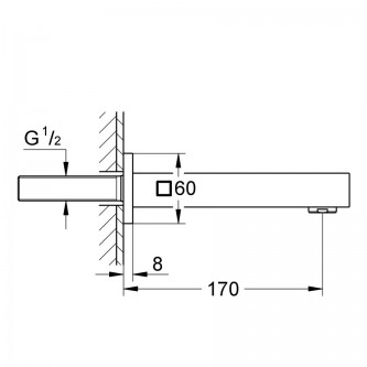 Излив для ванны встраиваемый GROHE Eurocube 13303000