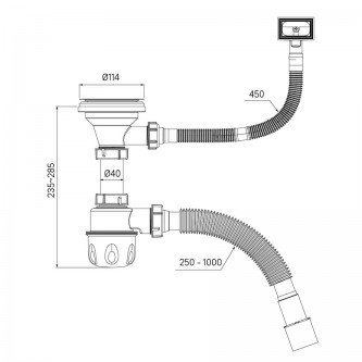 Сифон для кухонной мойки IDDIS Optima Home 900CVG0P10VD