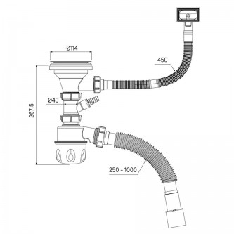 Сифон для кухонной мойки IDDIS Optima Home 900CVG1P10VD