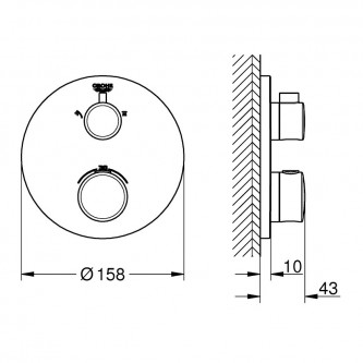 Термостат для душа GROHE Grohtherm 24076000 на 2 выхода
