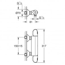 Гигиенический душ IDDIS с термостатом GROHE Grohtherm 34143003