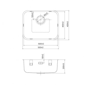 Кухонная мойка врезная IDDIS Mate MAT53S0i77 0,8 мм