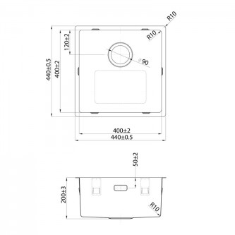 Кухонная мойка врезная IDDIS Prime PRI44S0i77 1 мм