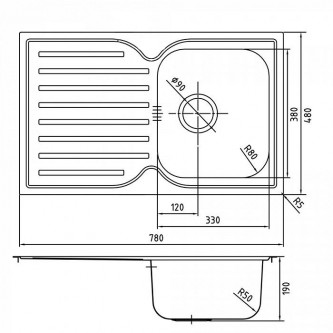 Кухонная мойка врезная IDDIS Strit STR78SDi77 0,8 мм