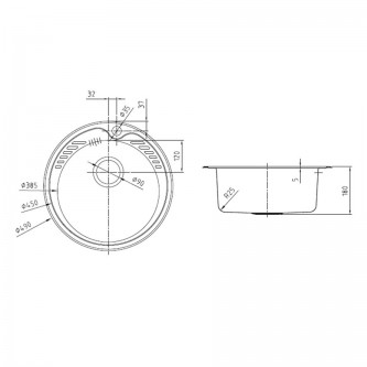 Кухонная мойка врезная круглая IDDIS Suno SUN49S0i77 0,8 мм