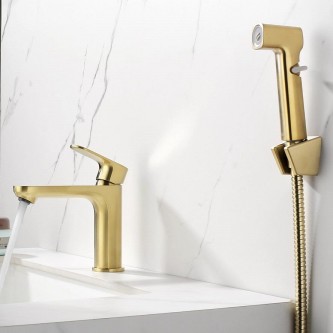 Смеситель для раковины с гигиеническим душем AQUATEK Альфа AQ1912BG