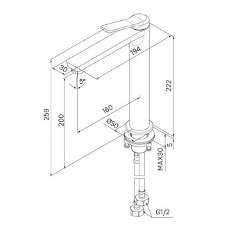 Смеситель для накладной раковины высокий IDDIS Parker PARSB01i01