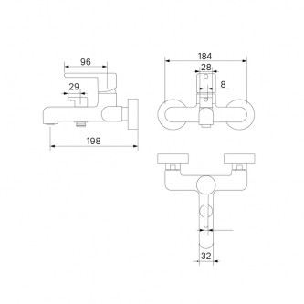Смеситель для ванны IDDIS Aiger AIGBL00i02WA