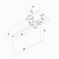 Смеситель для ванны с длинным изливом IDDIS Минт MNTSBL2i10WA