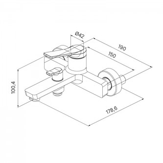 Смеситель для ванны IDDIS Parker PARSB02i02WA