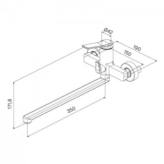 Смеситель для ванны с длинным изливом IDDIS Parker PARSB02i10WA