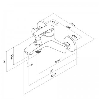 Смеситель для ванны IDDIS Ray RAYWT02i02WA