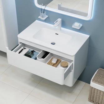 Тумба с раковиной для ванной подвесная IDDIS 80 Edifice EDI80W0i95K