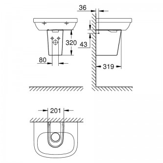 Полупьедестал для раковины GROHE Essence Ceramic 39570000