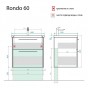 Тумба с раковиной для ванной подвесная Alavann Rondo 60 ALV1168000