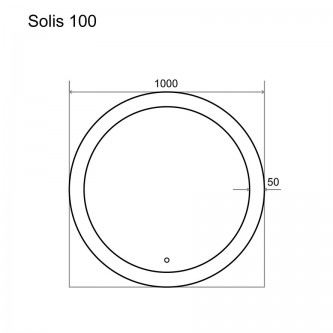 Зеркало в ванную с подсветкой Alavann 100 Solis ALV0748003